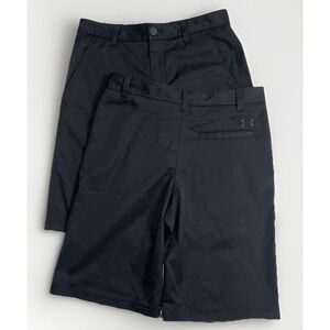 Boys Under Armour Loose Fit Chino Golf Shorts Black‎ Performance Lot Of 2 Sz 16